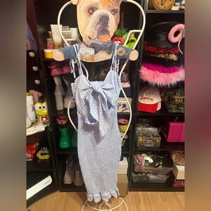 Blue Gingham Bow Dress SPRING